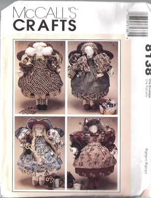 8138 Vintage McCalls Pattern 16.5'' Dolls Cooking Sewing Doll Bird Garden Angel