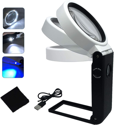 Magnifying Glass with Light and Stand Folding Design, LED Illuminated Magnifier - 第 11/12 張圖片