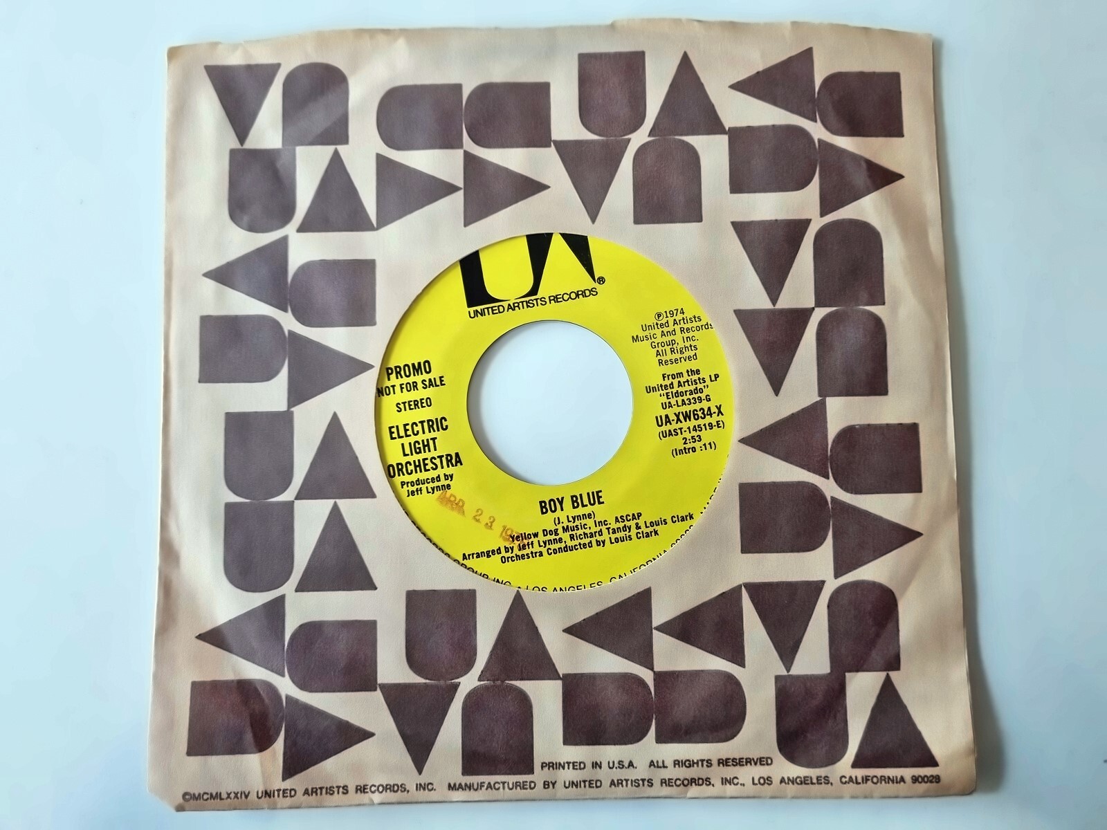Electric Light Orchestra - Boy blue 7'' Vinyl US PROMO Stereo/ Mono