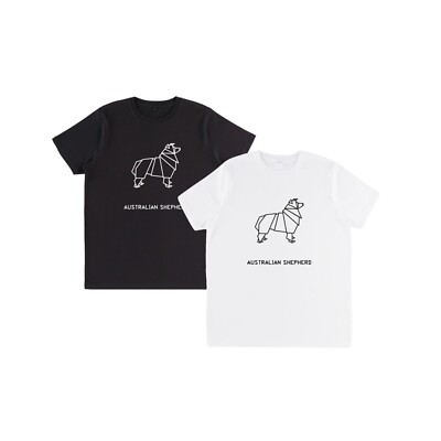 T-shirt UOMO ORIGAMI DOG AUSTRALIAN SHEPHERD pastore australiano  DSHIRT 
