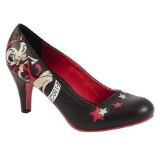 T.U.K. A8336L TUK Antipop Heels Pump Black Meow Kitty Rockabilly