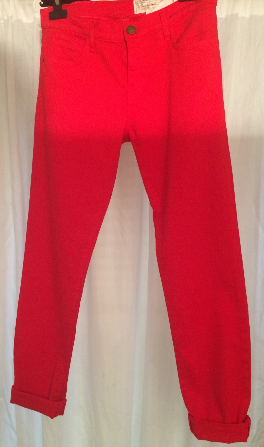 Current Elliott Solid Red Cotton Pants Jeans US S… - image 1