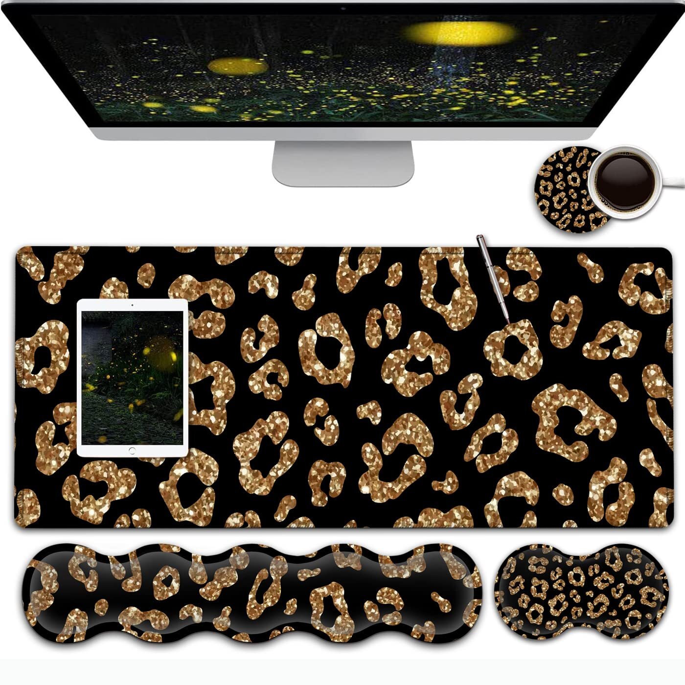 Large Extended Gaming Mouse Pad with Keyboard Wrist Rest 31.5x11.8 Inches  -image