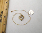 10K Yellow Gold 10 Diamonds Heart Pendant Necklace 18" [N75] — photo 6