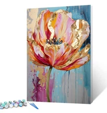 Aihonmin Tulip flower Paint by Number for Adults Oil Painting for Kids,Paint by