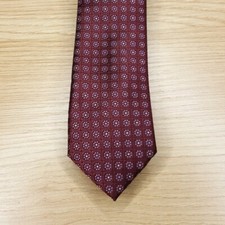 BAR III Mens Neck Tie Burgundy Micro Floral Geometric Modern Slim Necktie