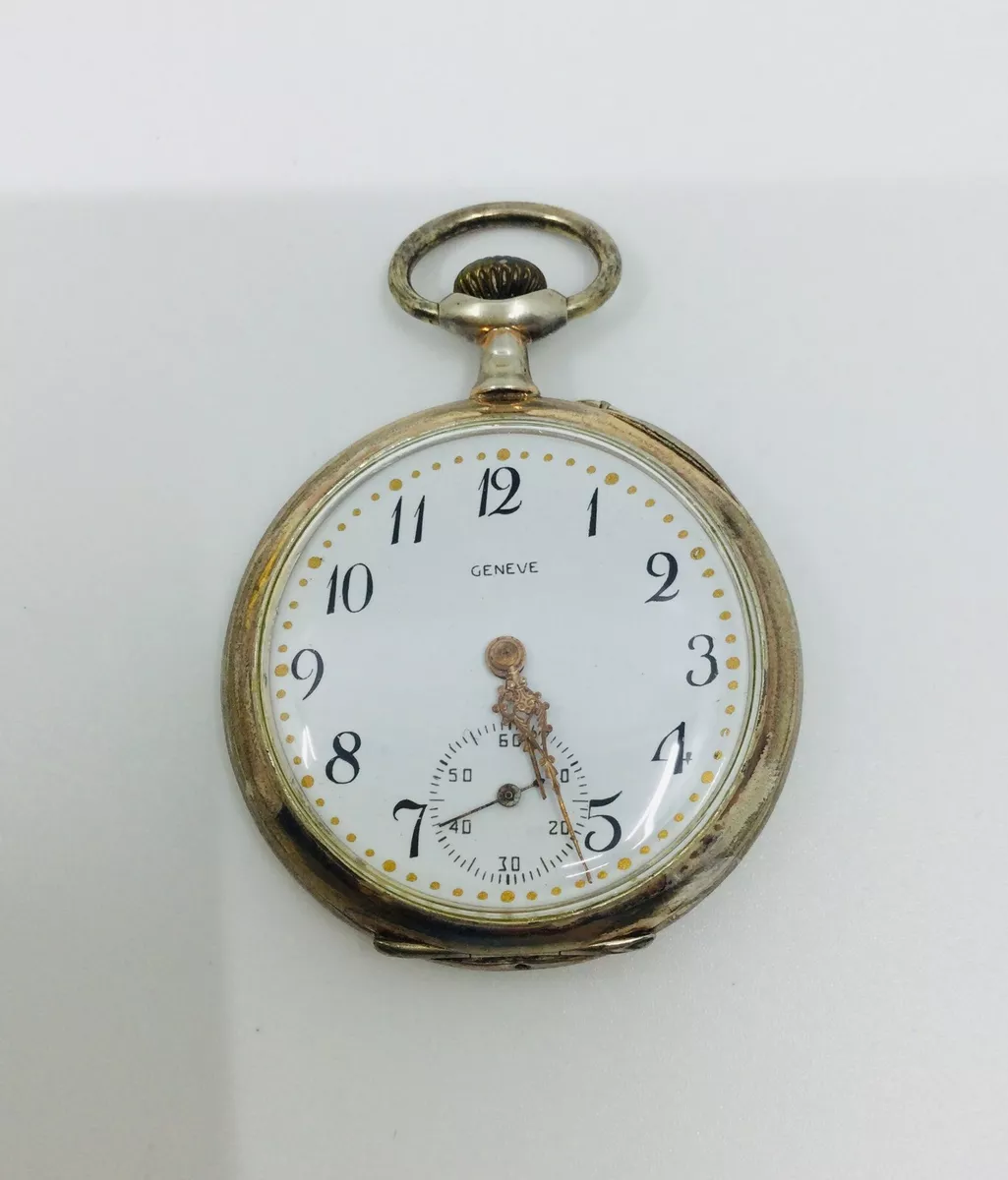 Geneva pocket watch. Remontoir cylindre 10 rubis. Written on back