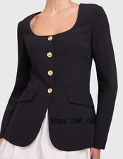 Zara Black Blazer Gold Buttons Suit Tailored Jacket Dress Outfit 9083 580 Large