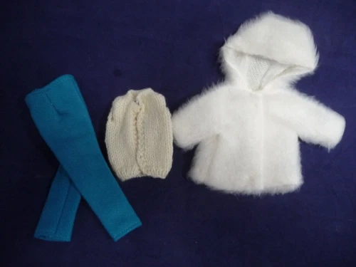 LOT OF VINTAGE BARBIE CLOTHING, PANTS, VEST & FUR JACKET