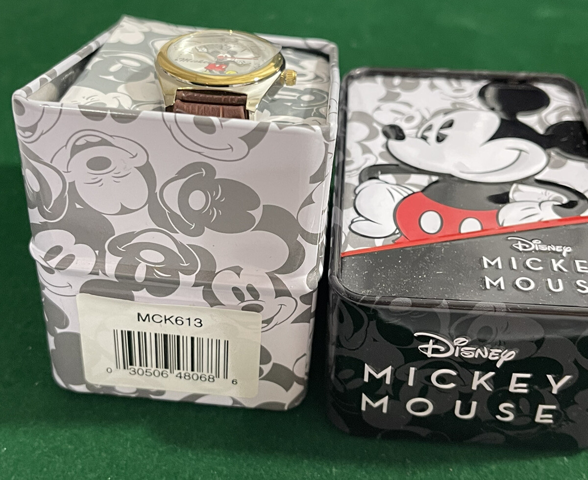 MZB Disney Mickey Mouse MCK613 390 PC21 Stainless Steel Leather