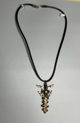 French vintage collectible necklace jewelry double dragon sword design