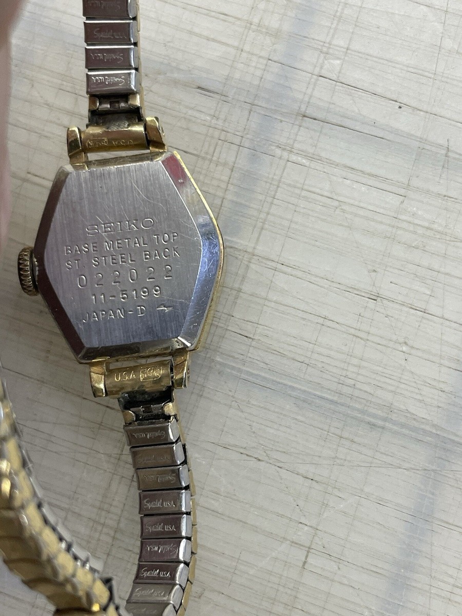 1970 SEIKO Vintage Womens Mechanical Watch 11-5199 Hexagonal GOLD