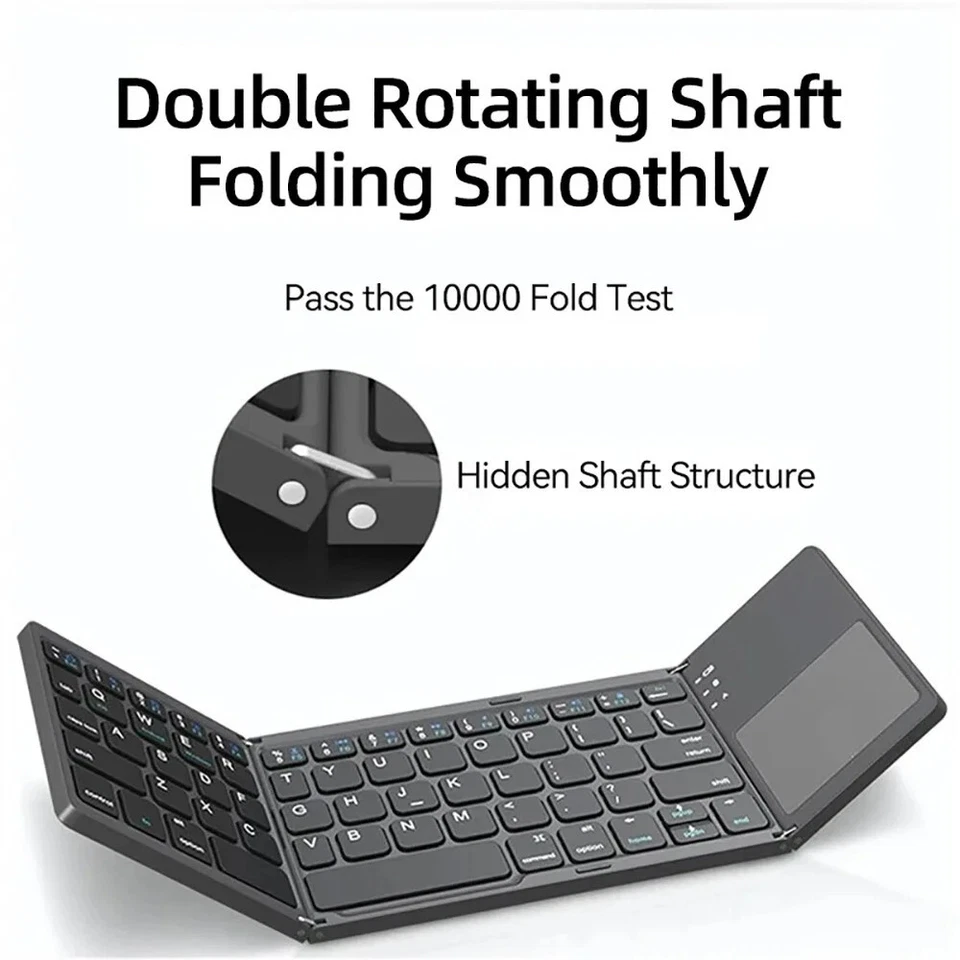 Ultra-Portable Mini Wireless Bluetooth Folding Keyboard for Laptop Tablet Phone - Image 2 of 4