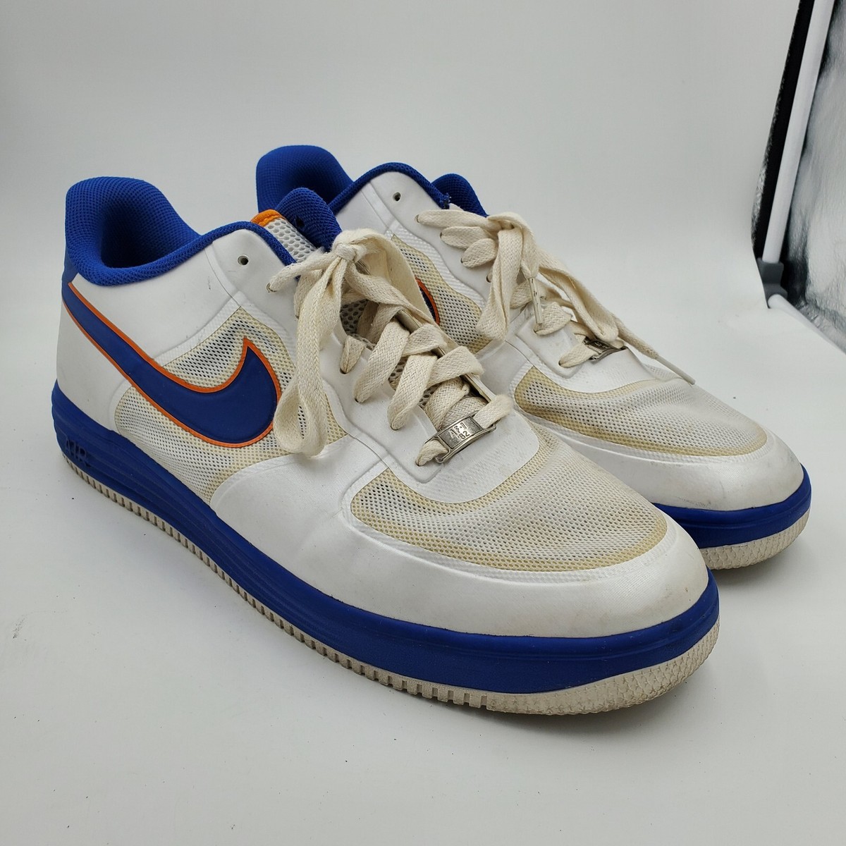 Nike Lunar Air Force Men's Sneaker, White Blue, Style #573980