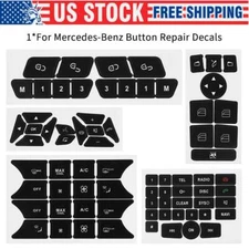 Button Repair Kit Window Switch Sticker For Mercedes Benz A B ML350 E350 2010-14