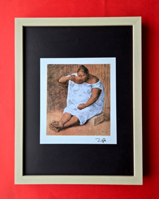   Francisco Zuniga Vintage 1990 Print Framed 16x12''   Facsimile Signed Artwork