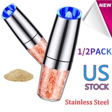 Gravity Electric Salt & Pepper Grinder Mill Shaker with Adjustable Coarseness US