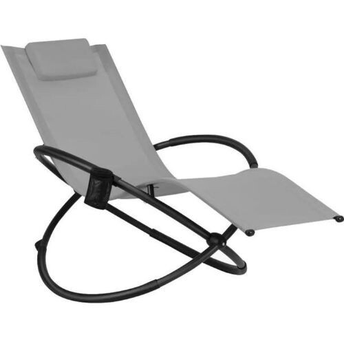 Bascule orbital pliable avec accoudoir et appui-tête amovible gris