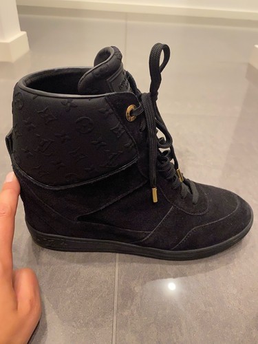 Louis Vuitton Sneaker Donna Nero Con Zeppa Mis. 38,5 | eBay