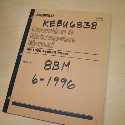 CAT Caterpillar AP-1055 Asphalt Paver Owner Operation Manual operator book guide