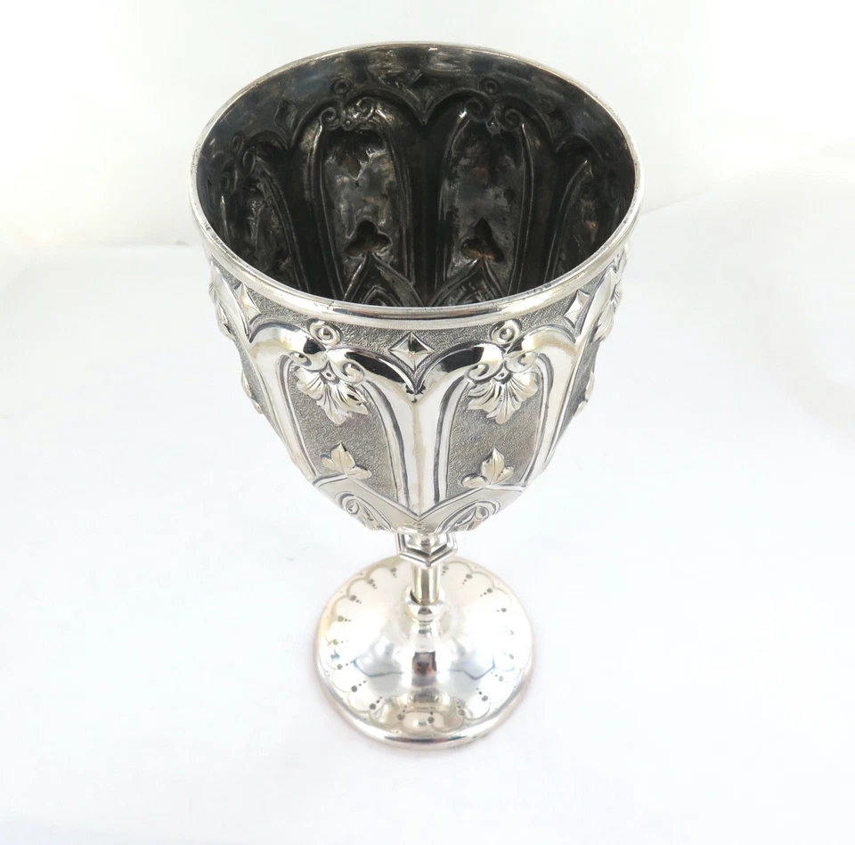 Vintage Silver-plate Gothic Medieval Style Decorative Chalice 21.5 cm High 297g - image 3 of 4