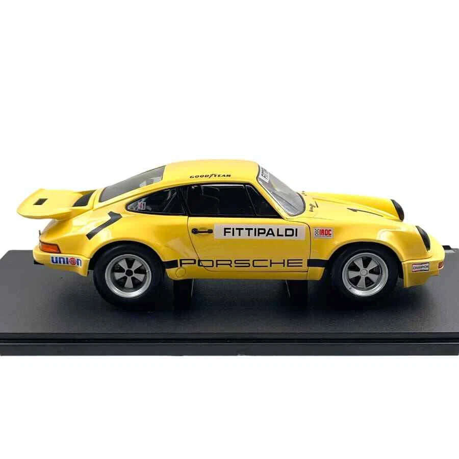 Modellino Auto Solido 1/18 Porsche 911 Iroc E. Fittipaldi #1 Yellow 1974 - Immagine 4 di 4