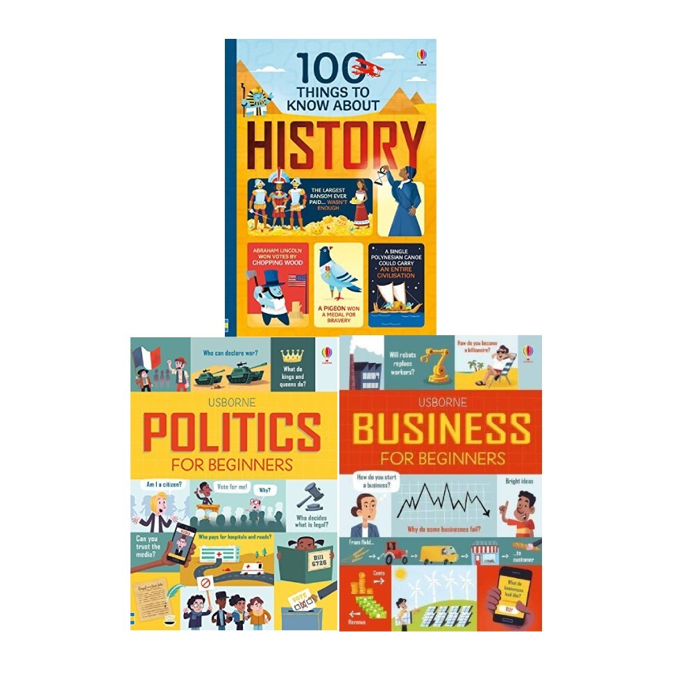 100 Things To Know About History, Politics,Business for Beginners 3 Books Set