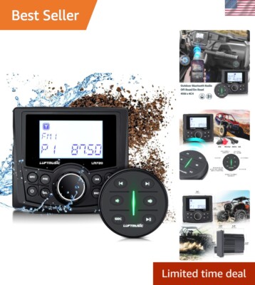 Weatherproof Marine Bluetooth Radio with 3'' LCD & Wireless Remote Control