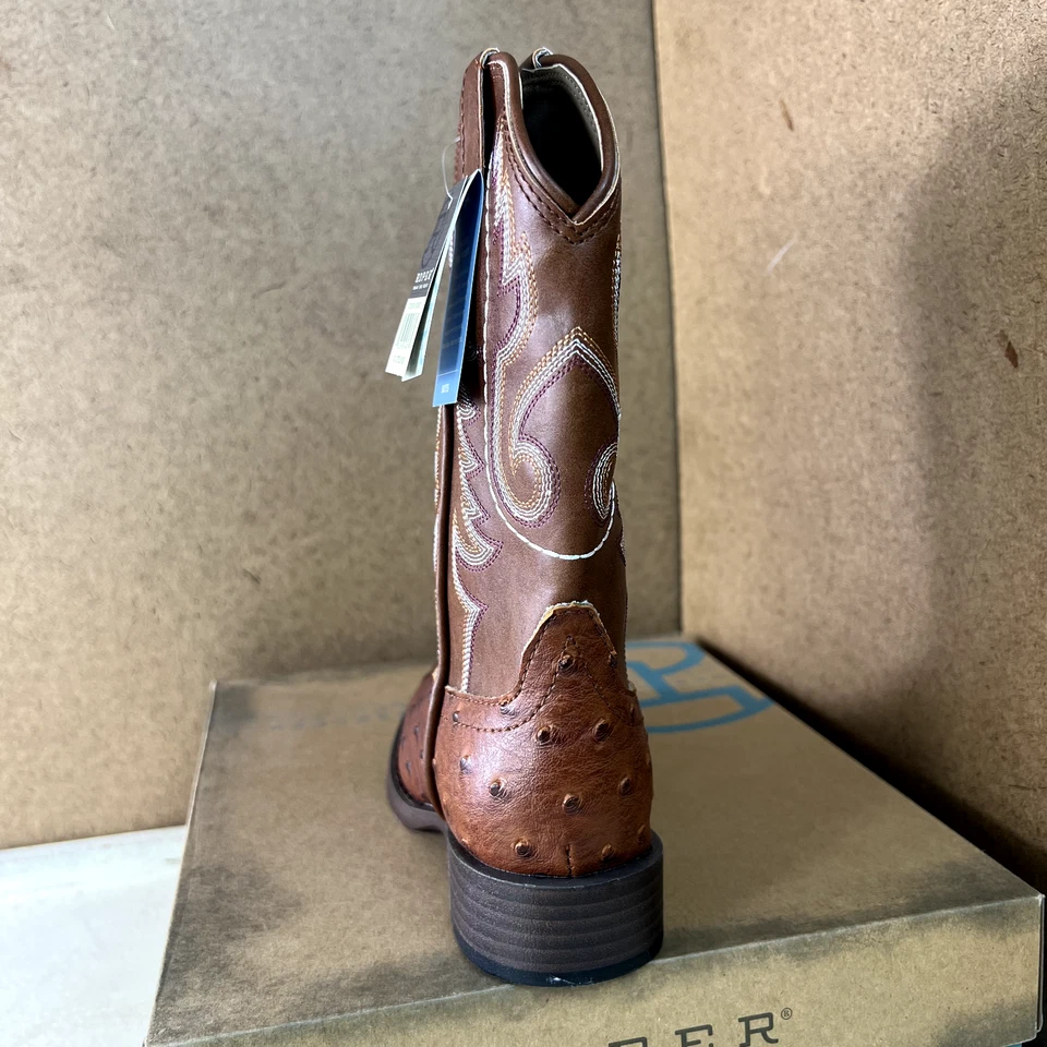Roper Boys' Ostrich Print Western Boot Square Toe - 09-018-1900-0807 Bumps -Tan - Image 3 of 4