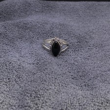 Solid 925 Sterling Silver Black Onyx Marquise Gemstone Boho Ring Gift For Her