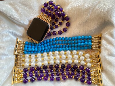 Pearl Gems Bracelet Band for Apple Watch Amazon.com: Greaciary Pearl Bracelet Compatible with 40mm  main image 4