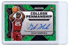 2023-24 Prizm Draft College Penmanship Green Choice Auto #GSF Grant Sherfield /8