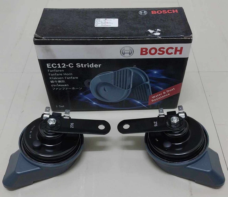 NEW BOSCH EC12-C 12V 400/500HZ 118dB(A) Strider Fanfare Horn Set Car SUV Horns - Image 4 of 4