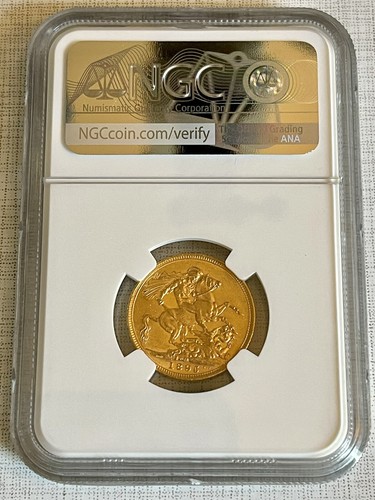 Australia 1895M Sovereign Gold NGC AU55 SKU# 7017 - Picture 2 of 2