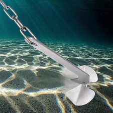 Delta Style Boat Anchor 32lbs 15kg 32-45 ft Non-hinged Plow 316 Stainless Steel