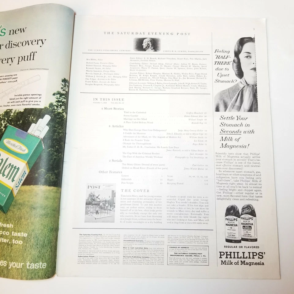 Saturday Evening Post Magazine November 7, 1959 George Hughes Cover Vintage  - Image 3 of 4