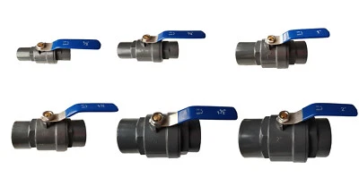 COST WISE PP female stopcock with internal stainless steel ball valve & handle all sizes