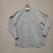 Daniel Cremieux Signature Mens Black Striped Long Sleeve Button Up Shirt Size L