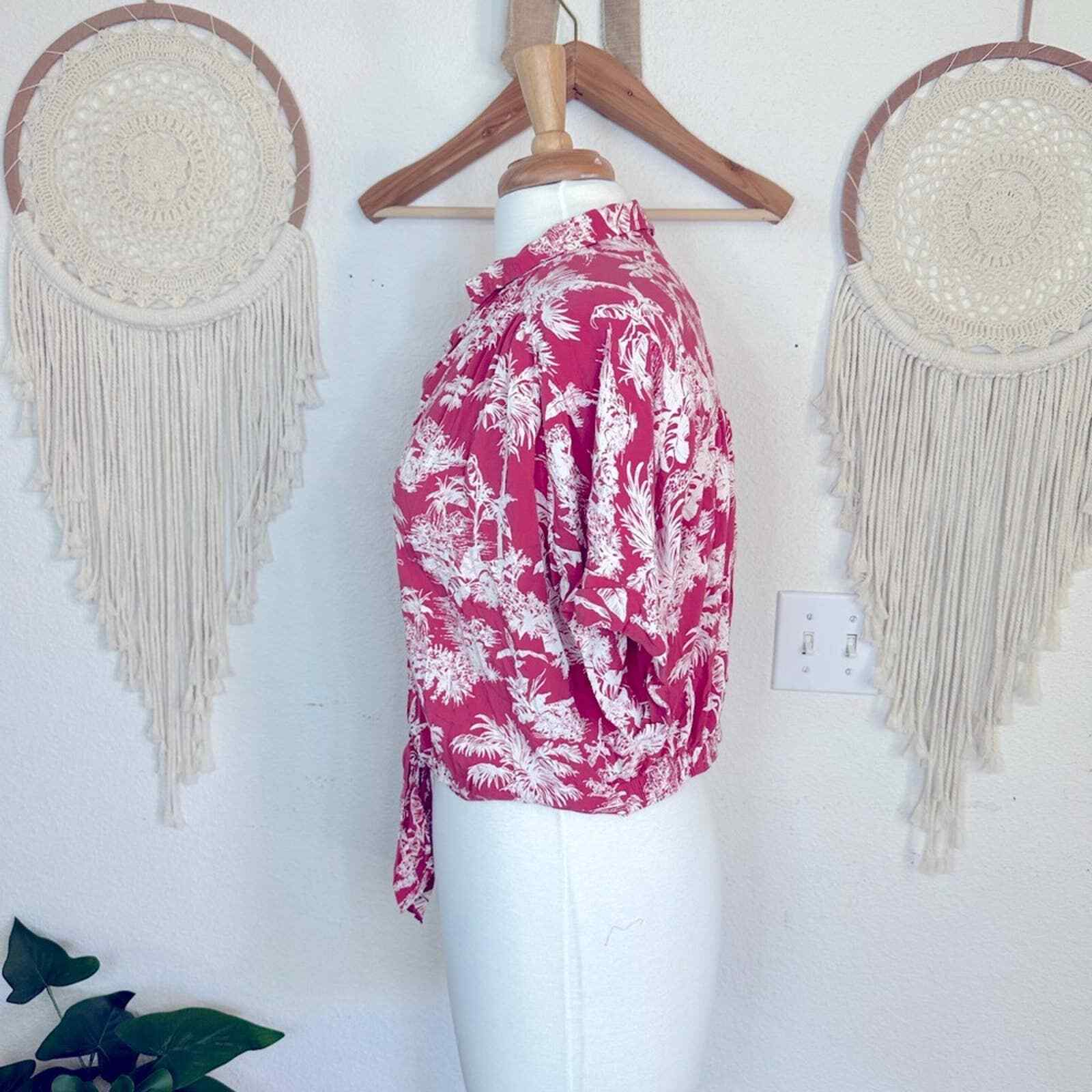 American eagle raspberry reddish pink tropical pr… - image 3