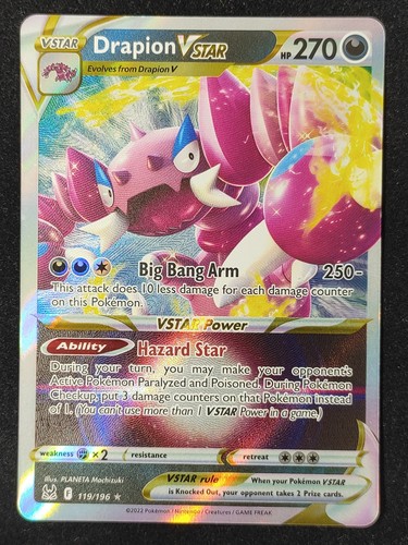 POKEMON LOST ORIGIN DRAPION VSTAR FULL ART NEAR MINT 119 196 EBay