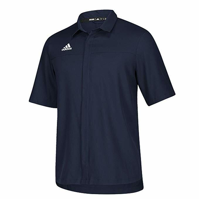 adidas men's team iconic full button polo