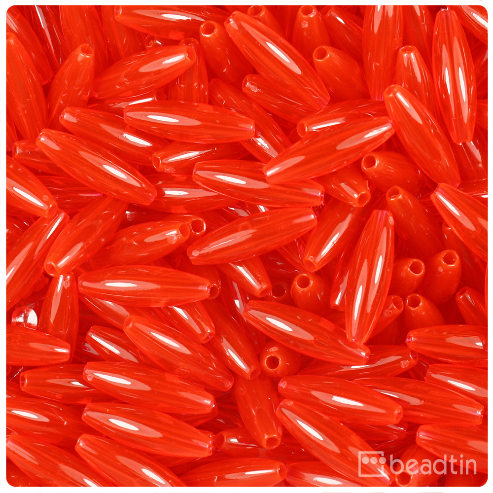 BeadTin Topaz Transparent Spaghetti Beads - 19mm Craft Beads, 150 Pieces For Jewelry Making