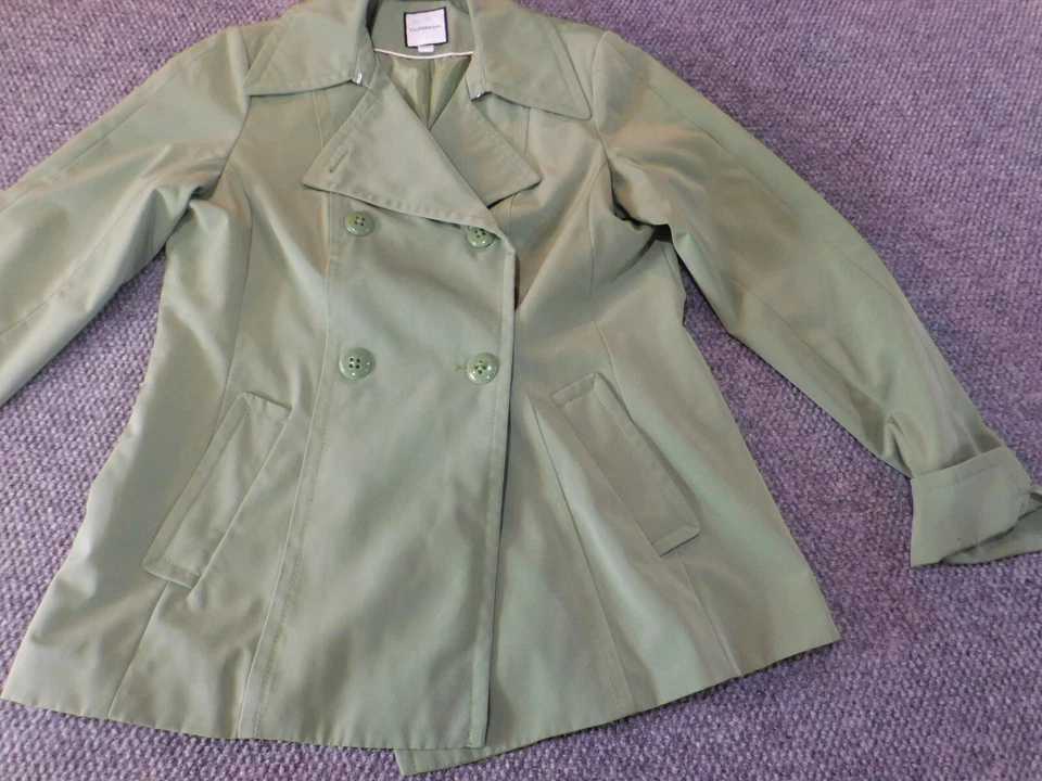 Croft & Barrow Jacket Medium green Womens trench coat classic casual - Image 2 of 4