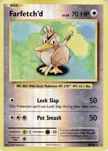 Farfetch'd 68/108 Rare Evolutions Pokemon Reverse Holo Lightly Played