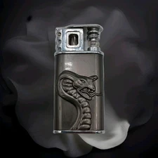 Vintage 2004 Mystic Gifts "Serpent" Cigarette Lighter Gun Metal Gray 