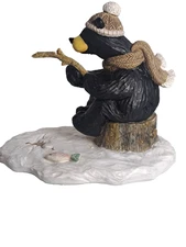 BEARFOOTS Jeff Fleming AL Ice Fishing Black Bear BIg Sky Carvers RARE Resin Fig