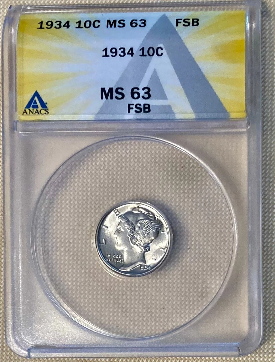 1934 Mercury Dime, MS65, PCGS – Liberty Coin
