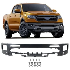 NEW Black Steel Front Bumper Face Bar W/ Sensor Hole For Ford Ranger 2019-2023