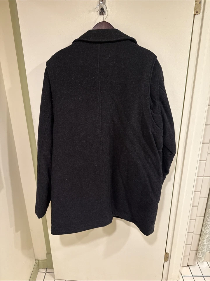 Mens LL Bean Wool Coat - Image 4 of 4