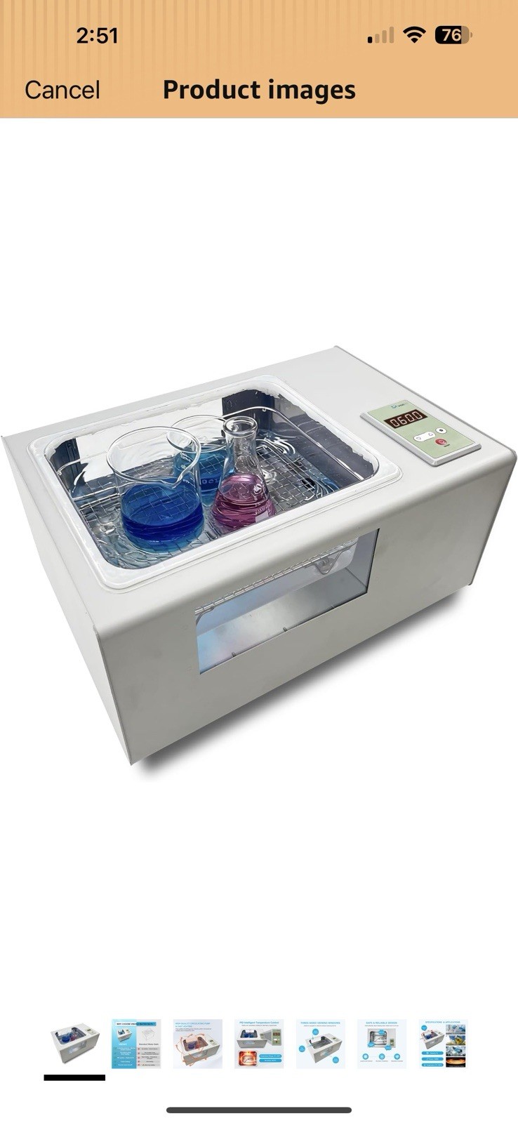 8L Lab Water Bath with Circulating Pump, Three-Sided View Windows